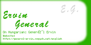 ervin general business card